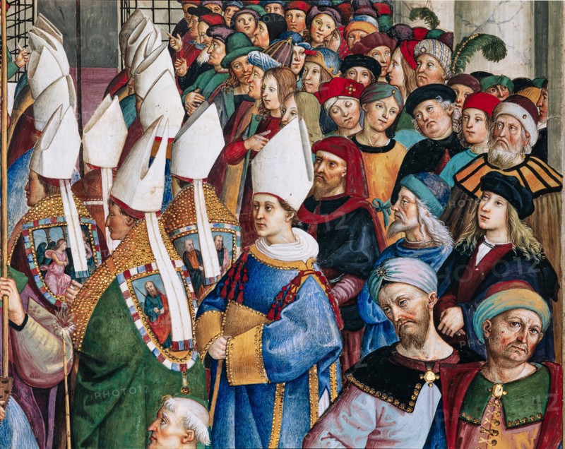 Fresque du mur sud-ouest de la Libreria Piccolomini à Sienne