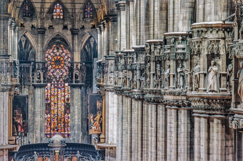 Dôme de Milan : vue de la nef
