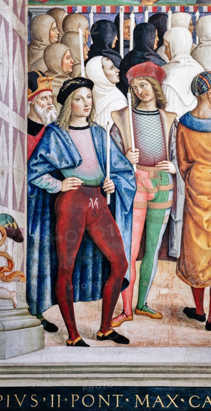 Fresque du mur sud-ouest de la Libreria Piccolomini à Sienne