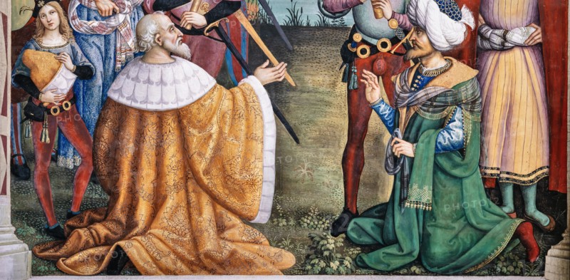 Fresque du mur sud-ouest de la Libreria Piccolomini à Sienne