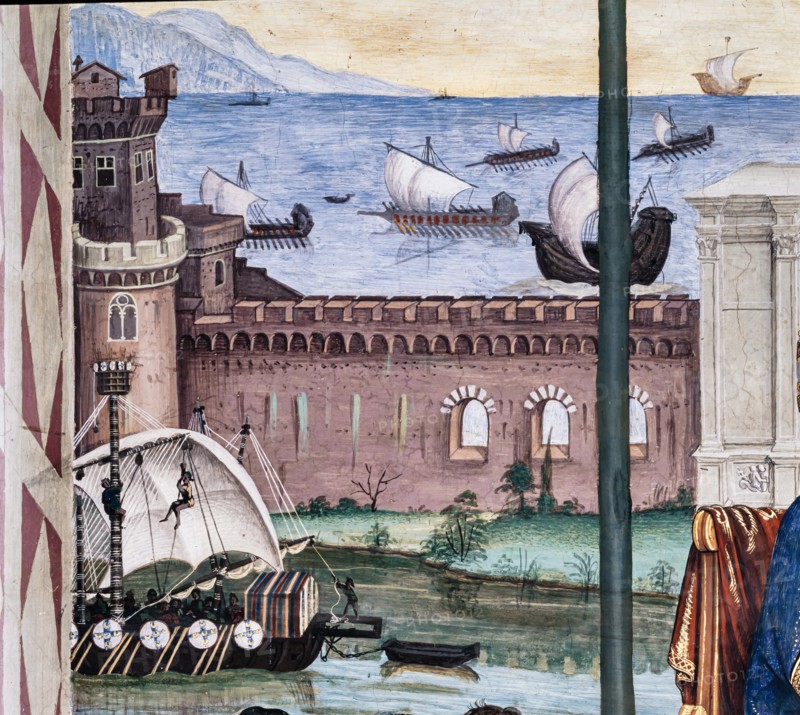 Fresque du mur sud-ouest de la Libreria Piccolomini à Sienne