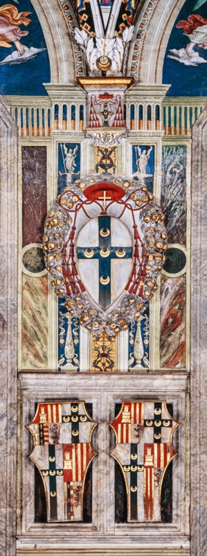 Fresco on the North-West wall of the Piccolomini Library in Siena