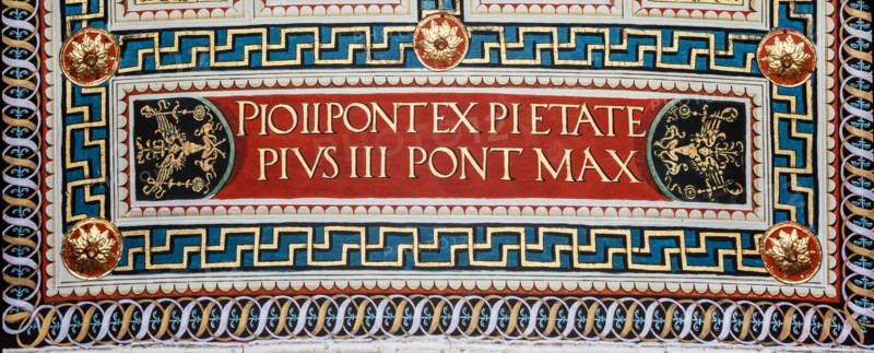 Décor du plafond de la Libreria Piccolomini à Sienne