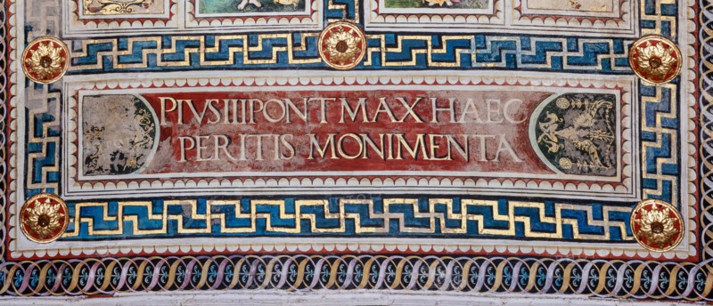 Décor du plafond de la Libreria Piccolomini à Sienne