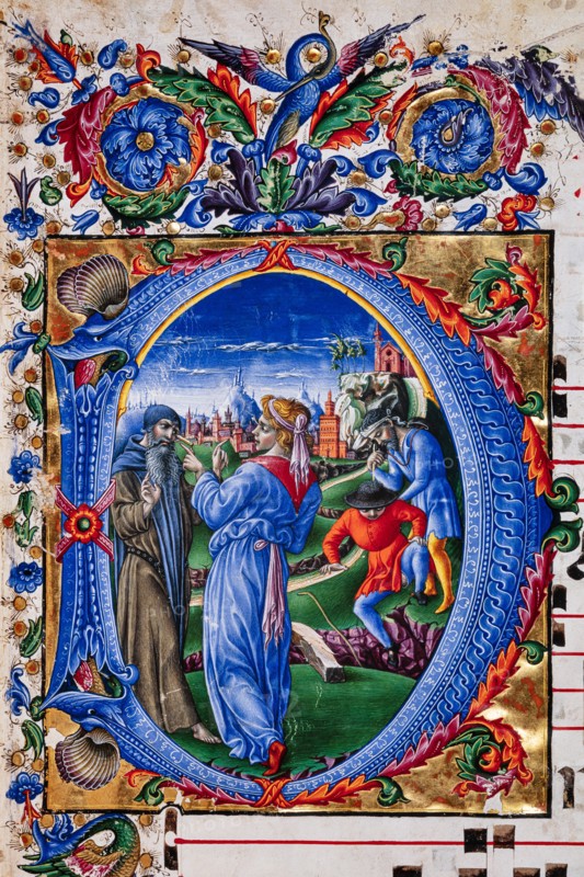Choir book located at the Piccolomini Library in Siena