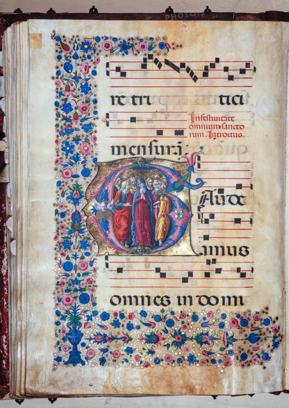Choir book located at the Piccolomini Library in Siena
