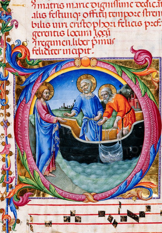 Choir book located at the Piccolomini Library in Siena
