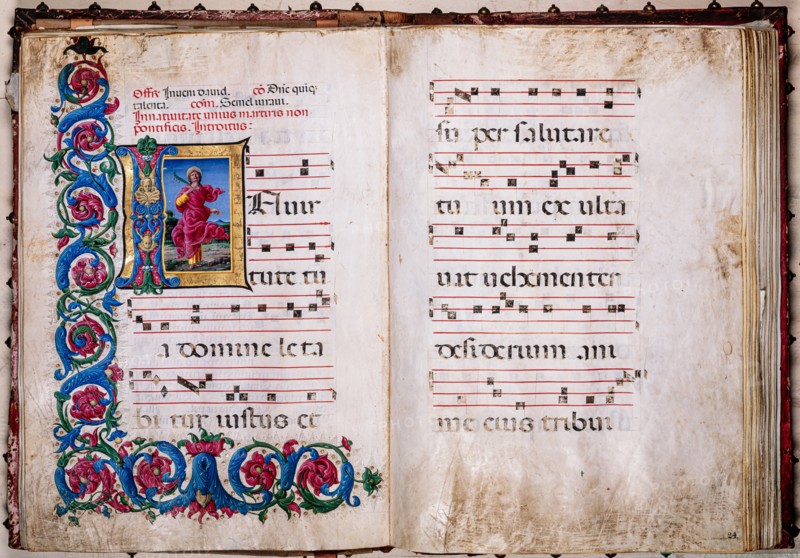 Choir book located at the Piccolomini Library in Siena