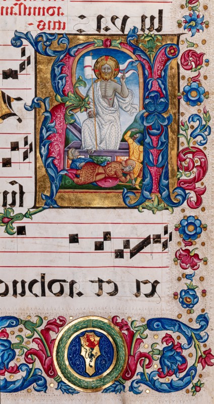 Choir book located at the Piccolomini Library in Siena