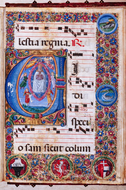 Choir book located at the Piccolomini Library in Siena