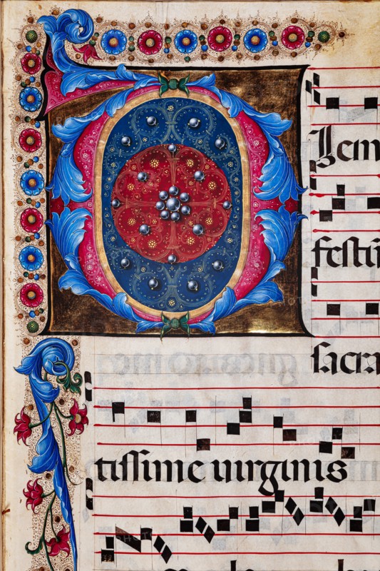 Choir book located at the Piccolomini Library in Siena