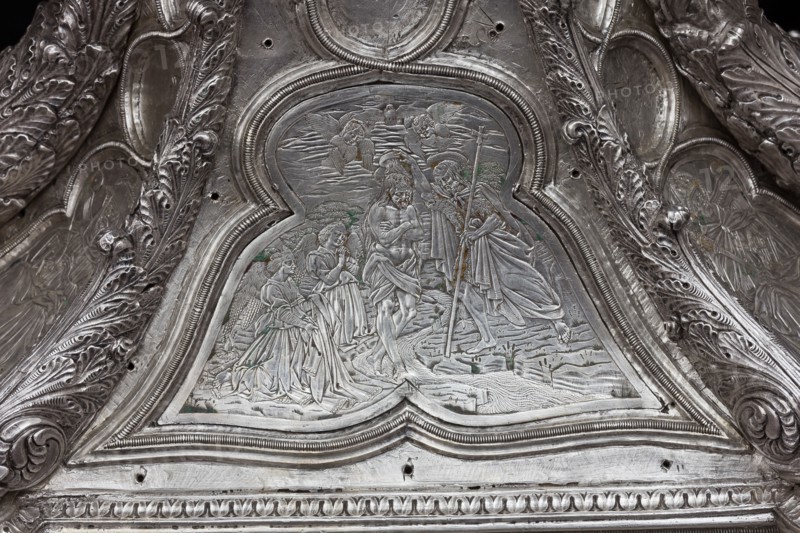 Détail de la Grande Croix d'argent du Trésor de Saint-Jean, Museo dell'Opera del Duomo, Florence
