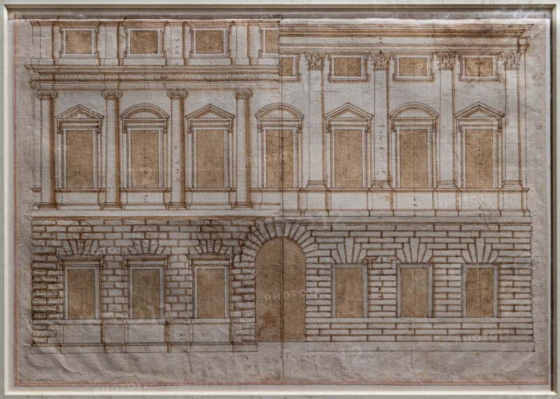 Presentation drawing of the palace project for Iseppo and Livia Porto