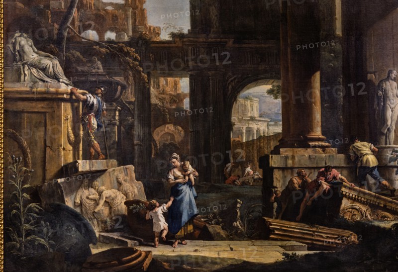 “Perspective with ruins and figures”, by Marco and Sebastian Ricci