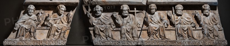 Fragment of lintel with Saints Apostles