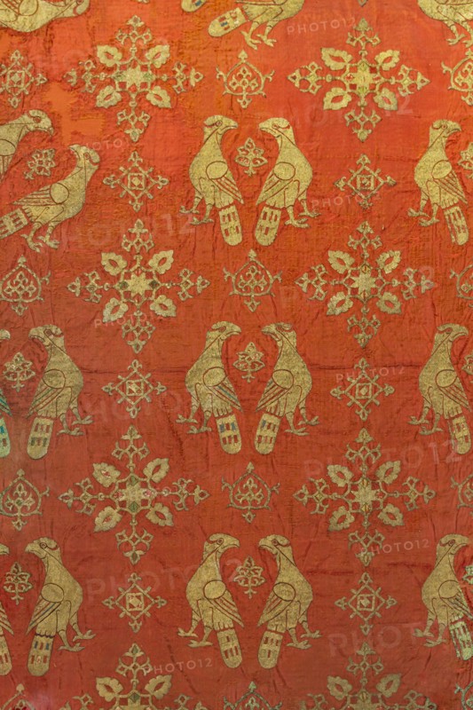 Cope called of the parrots, silk fabric made by Sicilian manufacture
