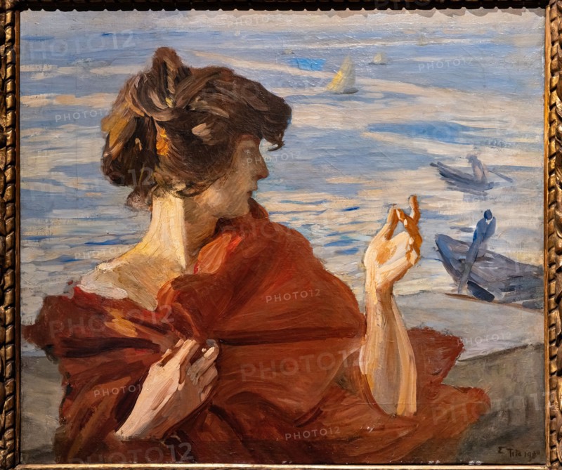 “On the Dock in Venice” by Ettore Tito