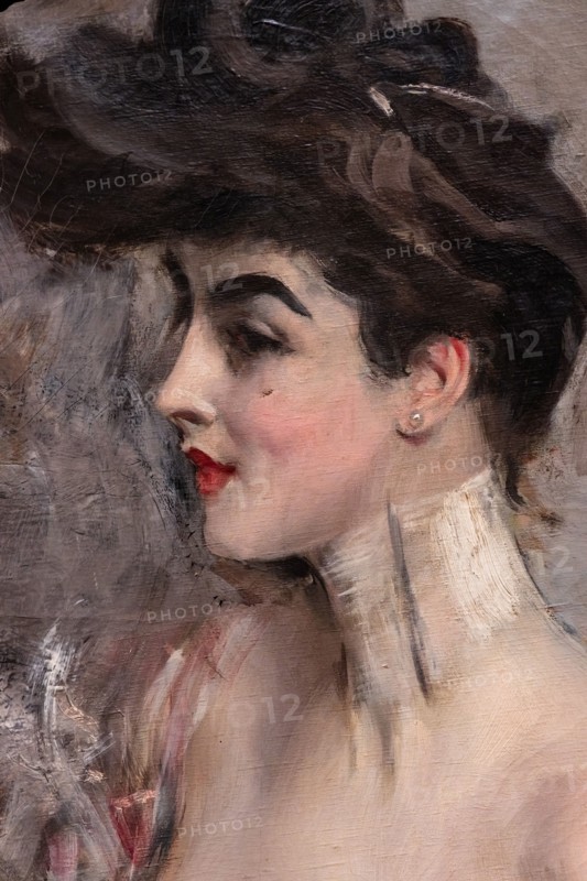 “Madame X with a pearl collier” by Giovanni Boldini