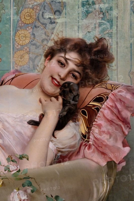 “Lady with a Little Dog” by Vittorio Matteo Corcos