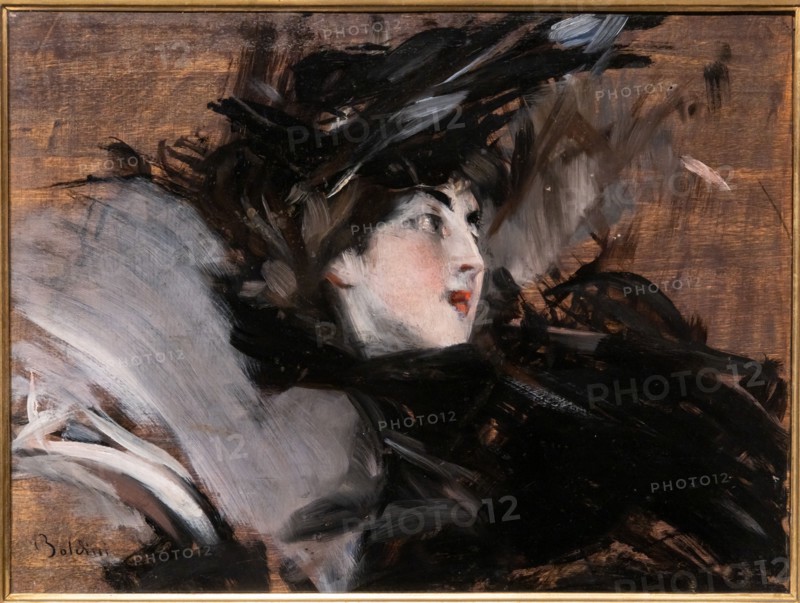 “Lady wearing a Bonnet” by Giovanni Boldini