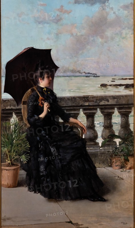 “On the Mascagni Terrace” by Vittorio Matteo Corcos