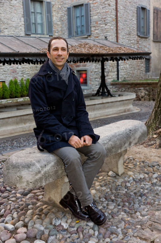 Città Alta, via Mario Lupo, accanto all'antico lavatoio: Andrea Locati, Capo Servizio Promozione della Camera di Commercio di Bergamo.
Bergamo (BG), Lombardia, Italia - Italy