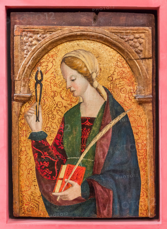Bergamo, Museo Bernareggi: "Sant'Apollonia", di Bernardo o Antonio Marinoni, (notizie dal 1493 al 1533/45).

[ENG]
Bergamo, Bernareggi Museum: " St. Apollonia", by Bernardo or Antonio Marinoni (about 1493 - 1533/45).
Bergamo (BG), Lombardia - Lombardy, Italia - Italy