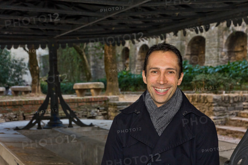 Città Alta, via Mario Lupo, accanto all'antico lavatoio: Andrea Locati, Capo Servizio Promozione della Camera di Commercio di Bergamo.
Bergamo (BG), Lombardia, Italia - Italy