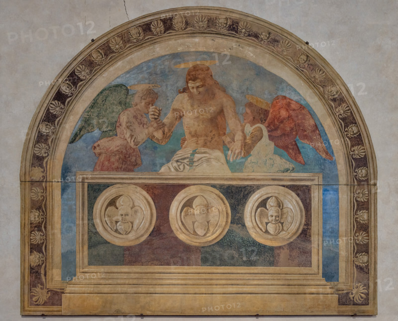 “Dead Christ among angels" by Andrea del Castagno, 1447, fresco located in the refectory of the monastery of Sant'Apollonia in Florence, now the museum of the Cenacle of Sant'Apollonia.
Museo del Cenacolo di Sant'Apoll, Firenze (FI) - Florence, Toscana - Tuscany, Italia - Italy