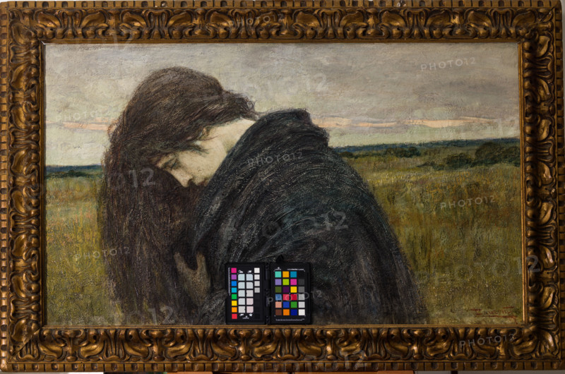 “Studio di testa - motivo elegiacvo” di Cesare Laurenti (FE 1854 - 1936).
Olio su cartone, cm. 57 x 95,5.
Collezione Assicoop Unipol, inv. n° 788
Collezione Assicoop - Unipol, Modena (MO), Emilia Romagna, Italia - Italy