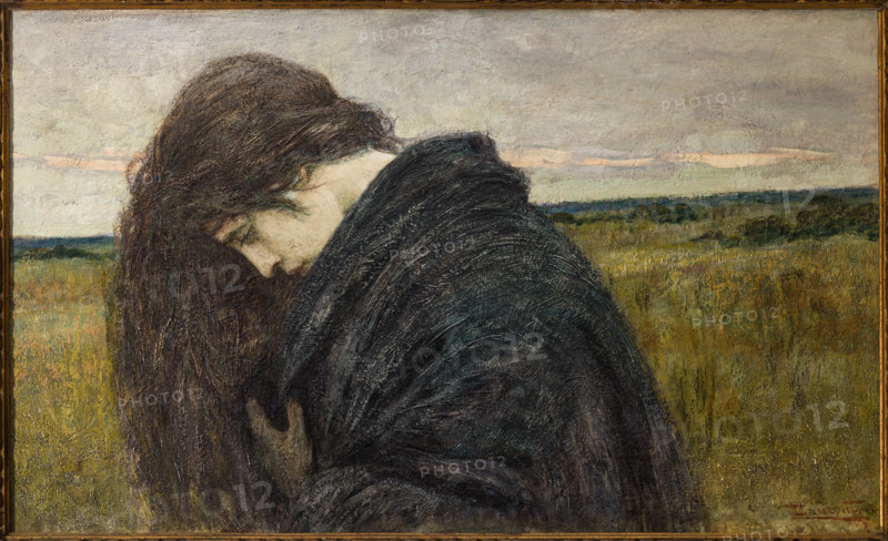 “Studio di testa - motivo elegiacvo” di Cesare Laurenti (FE 1854 - 1936).
Olio su cartone, cm. 57 x 95,5.
Collezione Assicoop Unipol, inv. n° 788
Collezione Assicoop - Unipol, Modena (MO), Emilia Romagna, Italia - Italy