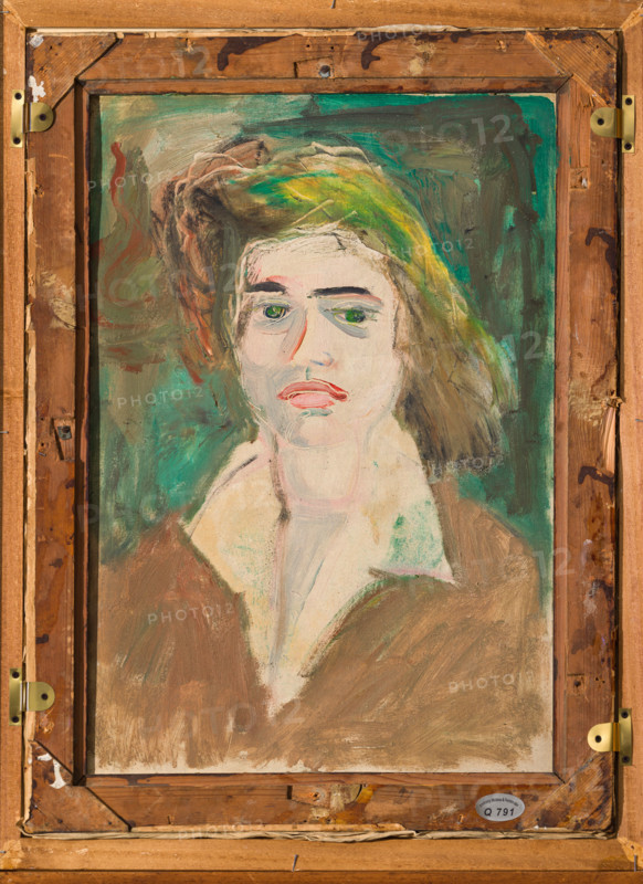 “Figura” di Pompeo Vecchiati (1911 - 1985).
Olio su tela 57,5 x 42,5.
Collezione Assicoop Unipol, inv. n° 791 RETRO
Collezione Assicoop - Unipol, Modena (MO), Emilia Romagna, Italia - Italy