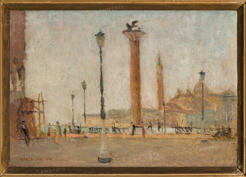 “Venezia, laguna e colonne” di Oscar Eredi (FE 1901 - 1953).
Olio su tavola, cm. 25 x 35.
Collezione Assicoop Unipol, inv. n° 805.
Collezione Assicoop - Unipol, Modena (MO), Emilia Romagna, Italia - Italy