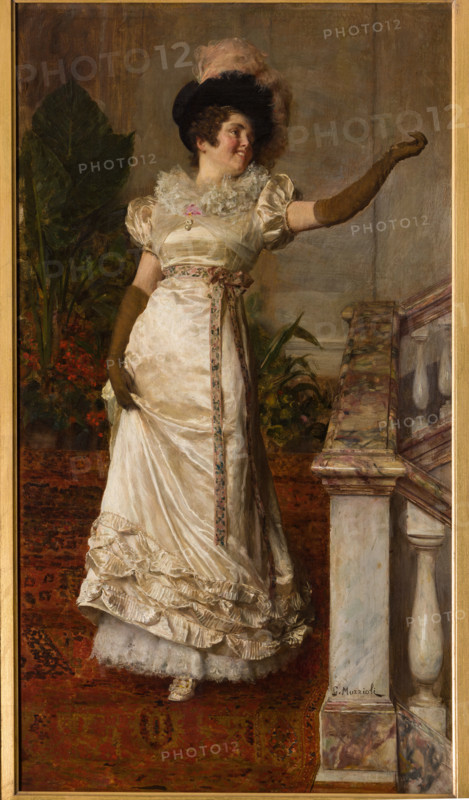 “ La grande entrata” di Giovanni Muzzioli, (1854 - 1894).
Olio su tela, cm. 87 x 49.
Collezione Assicoop Unipol, inv. n° 810.
Collezione Assicoop - Unipol, Modena (MO), Emilia Romagna, Italia - Italy