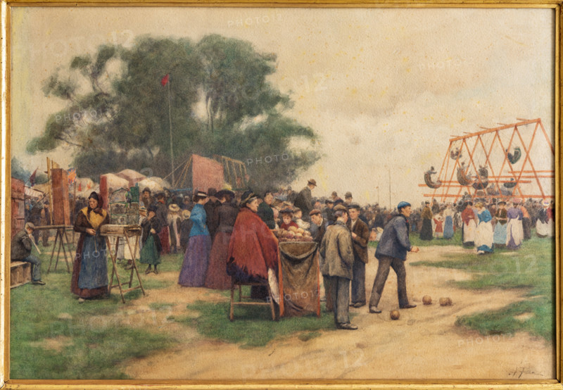 “Parco dei divertimenti” di Alberto Pisa (Ferrara, 1864-1930), acquerello su cartone, cm. 56,5 x 81.
Collezione Assicoop - Unipol, Modena (MO), Emilia Romagna, Italia - Italy