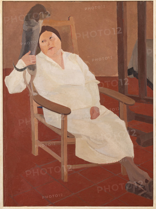 Collezione Assicoop Unipol, inv. n° 868: 
Roberto Melli; “Mia moglie in bianco” ;
(olio su tela, 140x97).
