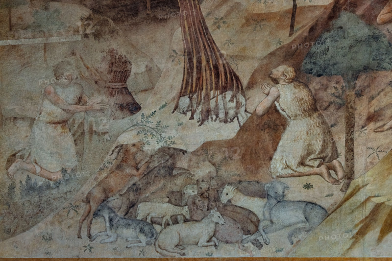 Pisa, Monumental Cemetery: 
 “Stories of Cain and Abel”, frescoes by Piero di Puccio - 1389/1391. 
Detail.
Camposanto Monumentale, Pisa (PI), Toscana - Tuscany, Italia - Italy