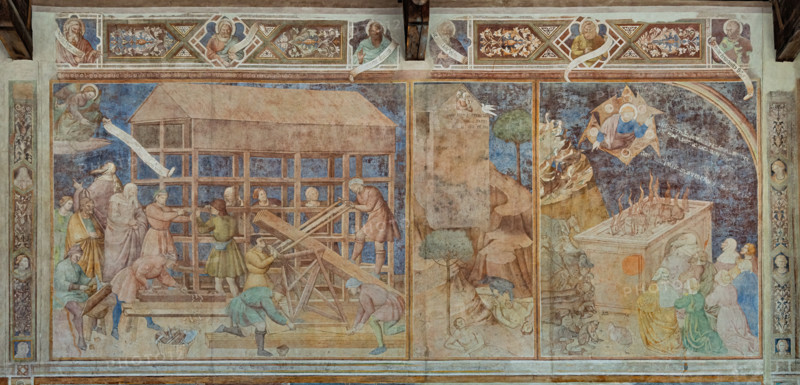 Pisa, Monumental Cemetery: 
“Noah’s Ark”, “Great Flood” and “The Sacrifice Noah offers to God after the End of the Flood”; frescoes by Piero di Puccio - 1389/1391.
Camposanto Monumentale, Pisa (PI), Toscana - Tuscany, Italia - Italy