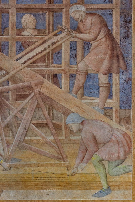 Pisa, Camposanto monumentale:
“La costruzione dell’arca”;  affreschi di Piero di Puccio, 1389/1391.
Particolare.

[ENG]
Pisa, Monumental Cemetery: 
“The building of the Ark”, frescoes by Piero di Puccio - 1389/1391. 
Detail.
Camposanto Monumentale, Pisa (PI), Toscana - Tuscany, Italia - Italy
