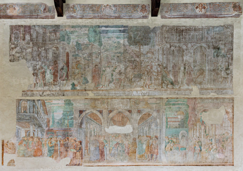Pisa, Monumental Cemetery: 
above, "The Innocence of Joseph";
below, "Joseph at the Court of Pharaoh”, frescoes by Benozzo Gozzoli, 1477.
Camposanto Monumentale, Pisa (PI), Toscana - Tuscany, Italia - Italy