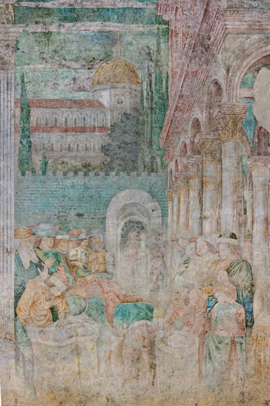 Pisa, Camposanto monumentale:
“Giuseppe alla corte del faraone”, affreschi di Benozzo Gozzoli, 1477.
Particolare persone ed edifici.

[ENG]
Pisa, Monumental Cemetery: 
 "Joseph at the Court of  Pharaoh”, frescoes by Benozzo Gozzoli, 1477.
Detail with people and buildings.
Camposanto Monumentale, Pisa (PI), Toscana - Tuscany, Italia - Italy