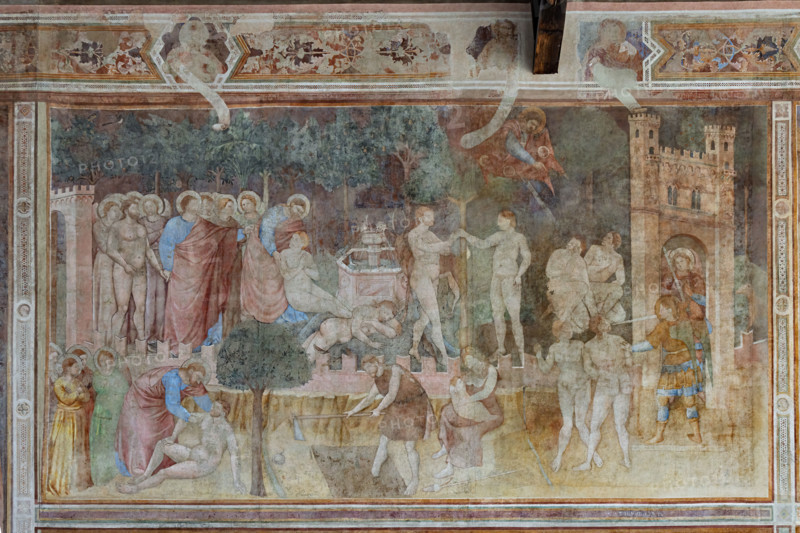 Pisa, Camposanto monumentale:
 “Storie di Adamo ed Eva”;  affreschi di Piero di Puccio, 1389/1391.


[ENG]
Pisa, Monumental Cemetery: 
above: “Stories of Adam and Eve”, frescoes by Piero di Puccio - 1389/1391.
Camposanto Monumentale, Pisa (PI), Toscana - Tuscany, Italia - Italy