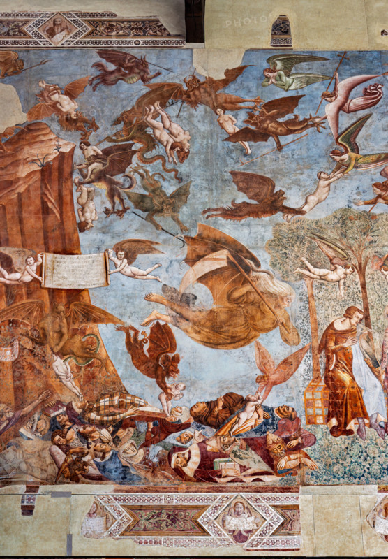 Pisa, Camposanto monumentale: ”Trionfo della Morte”, particolare degli affreschi di Buonamico Buffalmacco, 1336/1341. Dettaglio con anime di morti di peste afferrate da diavoli e la morte raffigurata con la falce.

[ENG]
Pisa, Monumental Cemetery: "Triumph of Death," detail of the frescoes by Buonamico Buffalmacco, 1336/1341. Detail of souls of plague victims seized by devils and death portrayed with the scythe.
Camposanto Monumentale, Pisa (PI), Toscana - Tuscany, Italia - Italy
