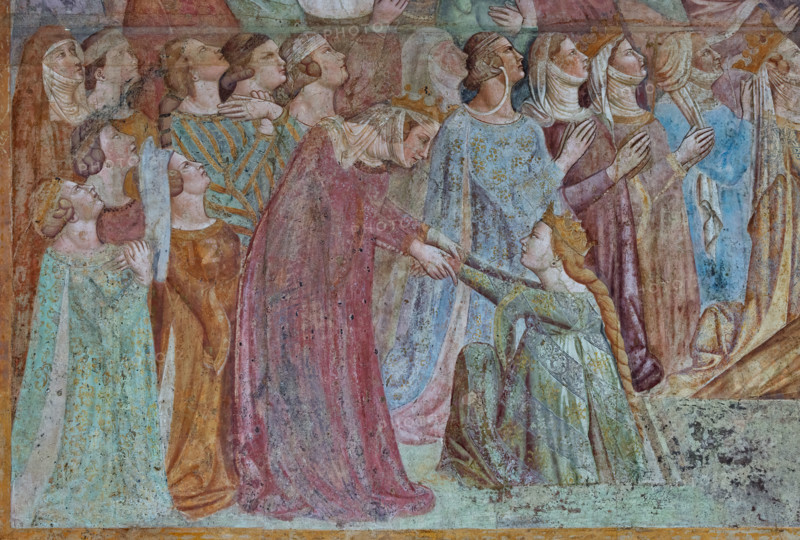 Pisa, Camposanto monumentale:
“Giudizio Universale”.  Affreschi di Buonamico Buffalmacco, 1336/1341.
Particolare con un gruppo di giuste ed elette.

[ENG]
Pisa, Monumental Cemetery: "The Last Judgement”. Frescoes by Buonamico Buffalmacco, 1336/1341.
Detail with a group of the righteous and the elect women.
Camposanto Monumentale, Pisa (PI), Toscana - Tuscany, Italia - Italy