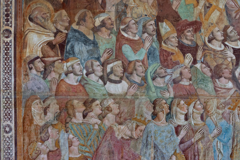 Pisa, Camposanto monumentale:
“Giudizio Universale”.  Affreschi di Buonamico Buffalmacco, 1336/1341.
Particolare con un gruppo di giusti ed eletti.

[ENG]
Pisa, Monumental Cemetery: "The Last Judgement”. Frescoes by Buonamico Buffalmacco, 1336/1341.
Detail with a group of the righteous and the elect.
Camposanto Monumentale, Pisa (PI), Toscana - Tuscany, Italia - Italy