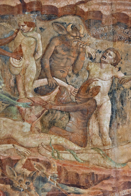 Pisa, Monumental Cemetery: “Hell”. Frescoes by Buonamico Buffalmacco, 1336/1341.
Detail with the circle of schismatics and excommunicated.
Camposanto Monumentale, Pisa (PI), Toscana - Tuscany, Italia - Italy