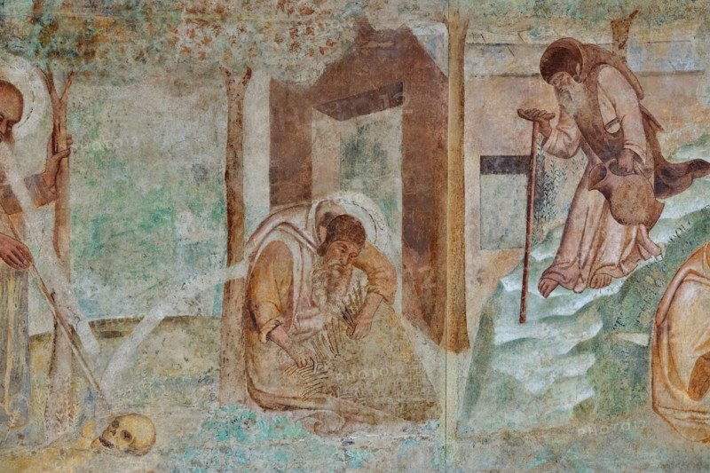 Pisa, Monumental Cemetery: “Thebaid”, Stories of the Hermits and the Holy Fathers inspired by the Vitae Patrum by the Dominican Domenico Canon Cavalca. Detail.
Frescoes by Buonamico Buffalmacco, 1336/1341.
Camposanto Monumentale, Pisa (PI), Toscana - Tuscany, Italia - Italy