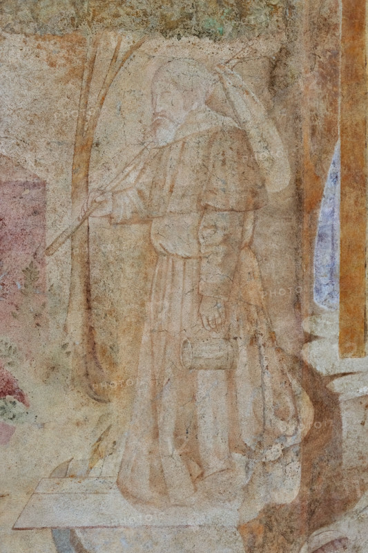 Pisa, Monumental Cemetery: “Thebaid”, Stories of the Hermits and the Holy Fathers inspired by the Vitae Patrum by the Dominican Domenico Canon Cavalca. 
Detail with monk.
Frescoes by Buonamico Buffalmacco, 1336/1341.
Camposanto Monumentale, Pisa (PI), Toscana - Tuscany, Italia - Italy