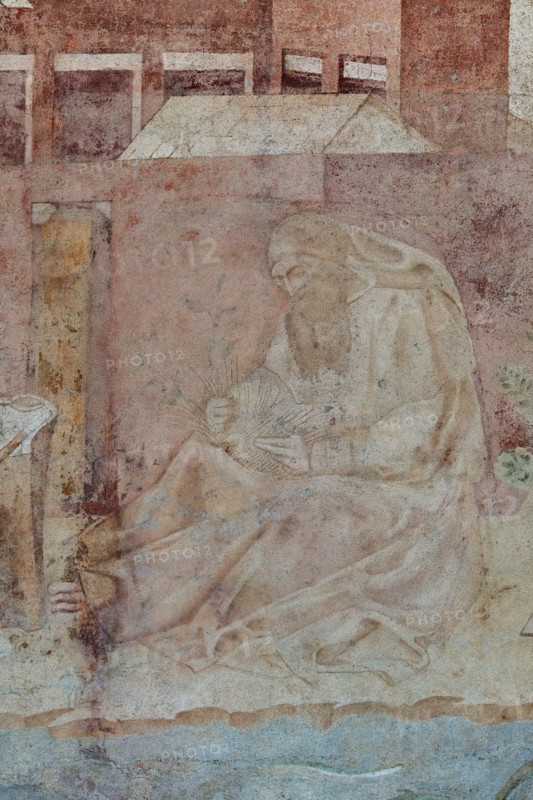 Pisa, Camposanto Monumentale: “Tebaide”,
storie degli Eremiti e dei Santi Padri ispirate alla “Vitae Patrum” del canonico domenicano Cavalca. 
Particolare con monaco che intreccia la paglia.
Affreschi di Buonamico Buffalmacco, 1336/1341.


[ENG]
Pisa, Monumental Cemetery: “Thebaid”, Stories of the Hermits and the Holy Fathers inspired by the Vitae Patrum by the Dominican Domenico Canon Cavalca. 
Detail with a monk weaving the straw.
Frescoes by Buonamico Buffalmacco, 1336/1341.
Camposanto Monumentale, Pisa (PI), Toscana - Tuscany, Italia - Italy