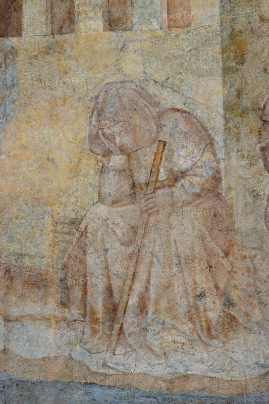 Pisa, Monumental Cemetery: “Thebaid”, Stories of the Hermits and the Holy Fathers inspired by the Vitae Patrum by the Dominican Domenico Canon Cavalca. 
Detail with monk.
Frescoes by Buonamico Buffalmacco, 1336/1341.
Camposanto Monumentale, Pisa (PI), Toscana - Tuscany, Italia - Italy